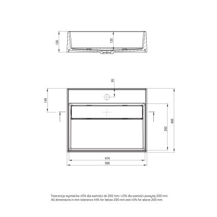 Deante CQR_NU5M - Umywalka nablatowa CORREO 40x50 cm granit/czarny
