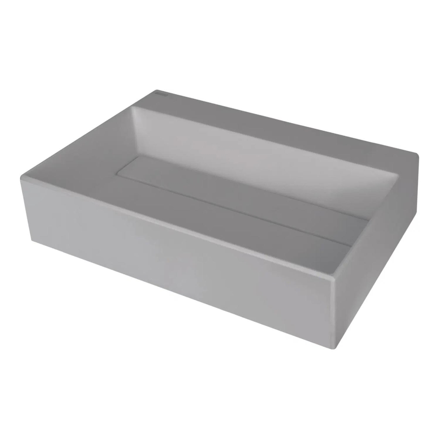 Deante CQR_SU6M - Umywalka nablatowa CORREO 40x60cm granit/metaliczny szary