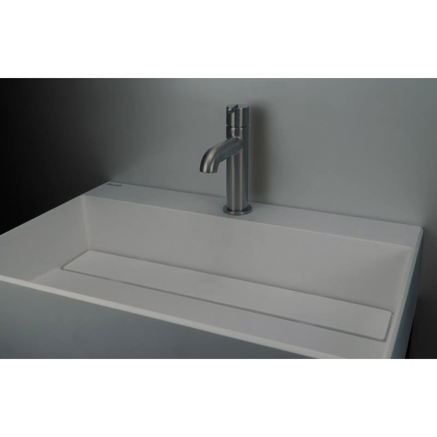 Deante CQR_SU6M - Umywalka nablatowa CORREO 40x60cm granit/metaliczny szary