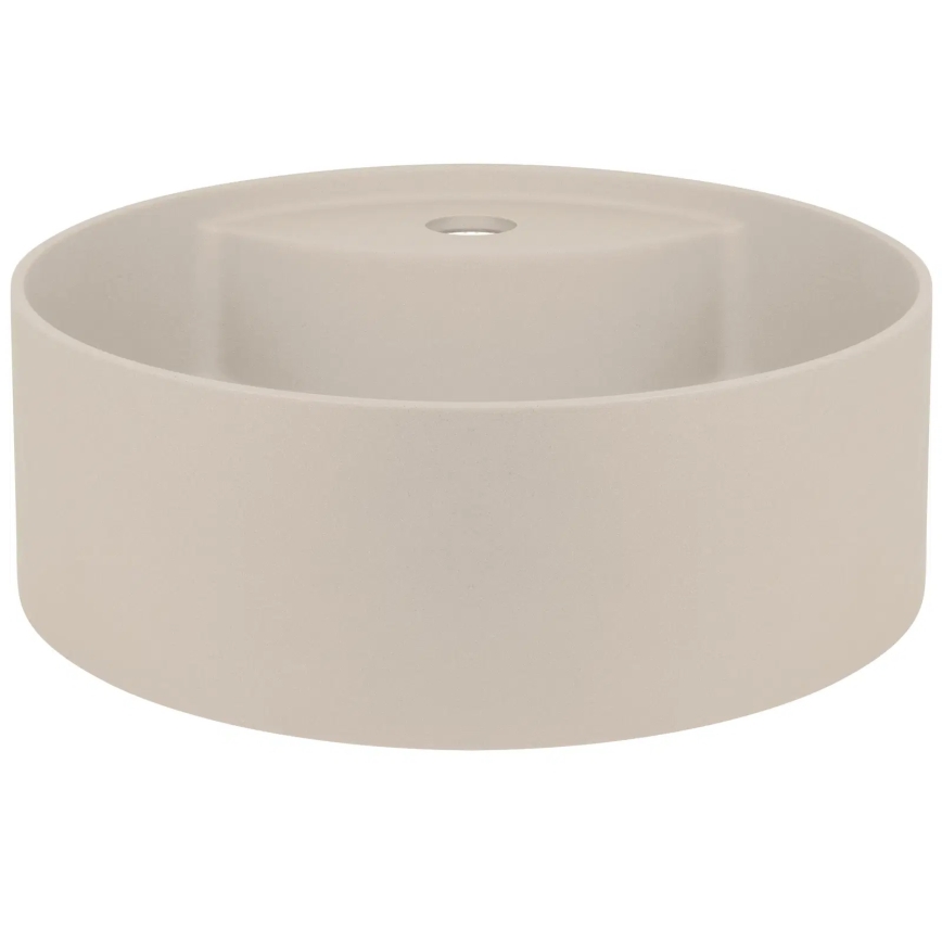 Deante CQS_5U4B - Umywalka nablatowa z otworem na kran SILIA śr. 36 cm granit/beżowa