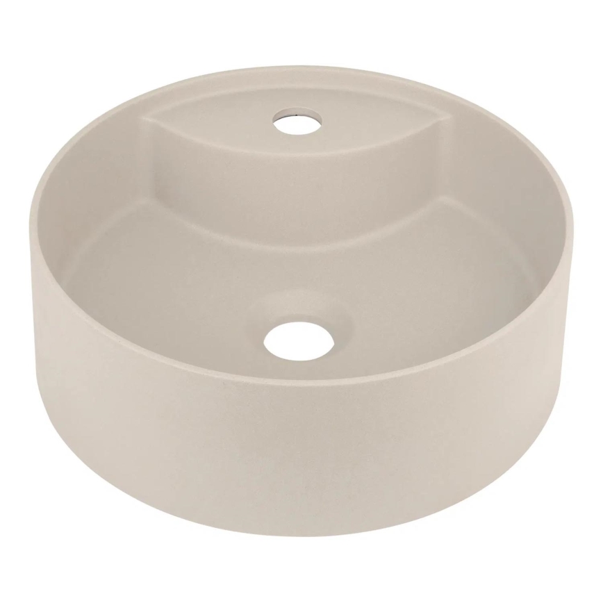 Deante CQS_5U4B - Umywalka nablatowa z otworem na kran SILIA śr. 36 cm granit/beżowa