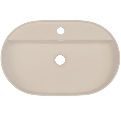 Deante CQS_5U6B - Umywalka nablatowa z otworem na kran SILIA 35x55 cm granit/beżowa