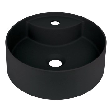 Deante CQS_NU4B - Umywalka nablatowa z otworem na baterię SILIA o średnicy 36 cm granit/czarny