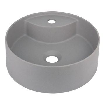 Deante CQS_SU4B - Umywalka nablatowa z otworem na baterię SILIA Ø 36 cm granit/szary metaliczny