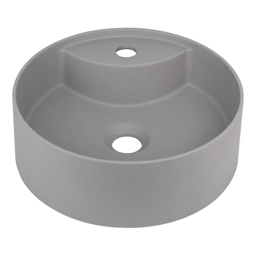 Deante CQS_SU4B - Umywalka nablatowa z otworem na baterię SILIA Ø 36 cm granit/szary metaliczny