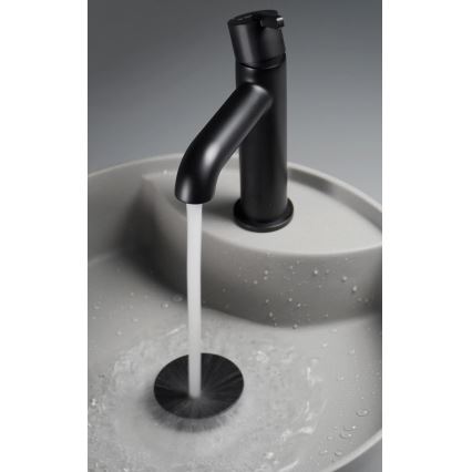 Deante CQS_SU4B - Umywalka nablatowa z otworem na baterię SILIA Ø 36 cm granit/szary metaliczny