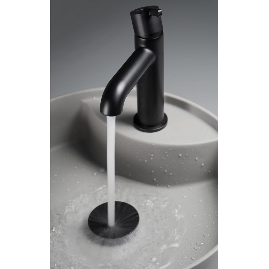 Deante CQS_SU4B - Umywalka nablatowa z otworem na baterię SILIA Ø 36 cm granit/szary metaliczny