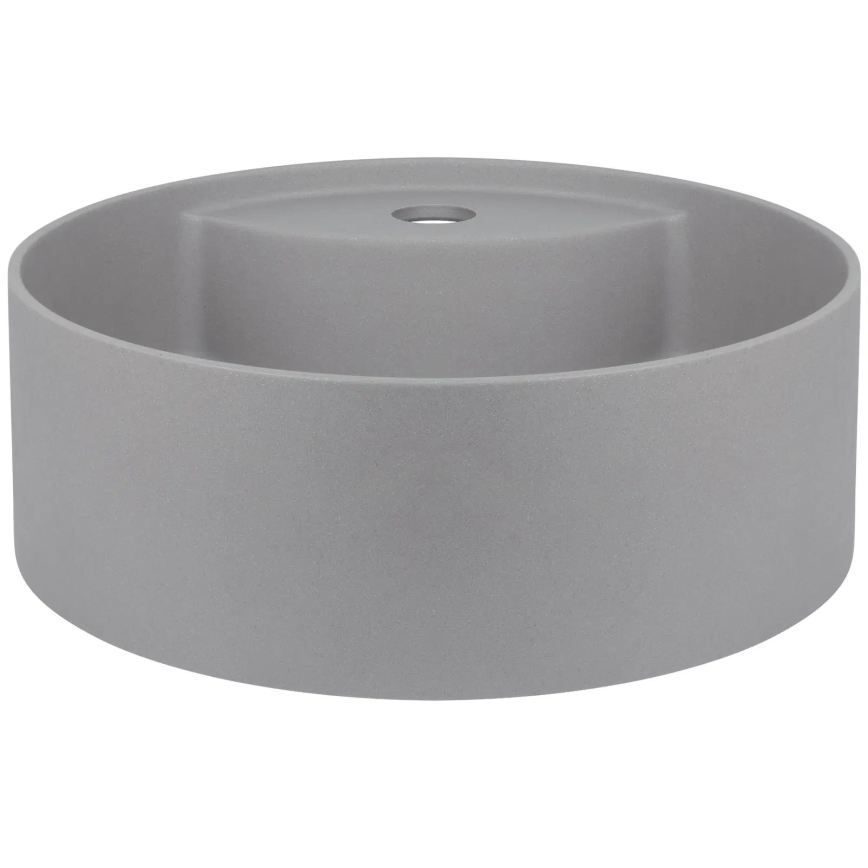 Deante CQS_SU4B - Umywalka nablatowa z otworem na baterię SILIA Ø 36 cm granit/szary metaliczny