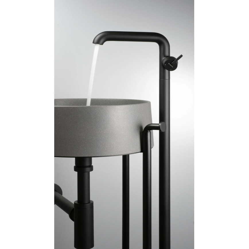 Deante CQS_SU4S - Umywalka nablatowa SILIA Ø 36 cm granit / szary metaliczny