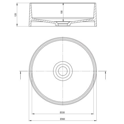 Deante CQS_SU4S - Umywalka nablatowa SILIA Ø 36 cm granit / szary metaliczny