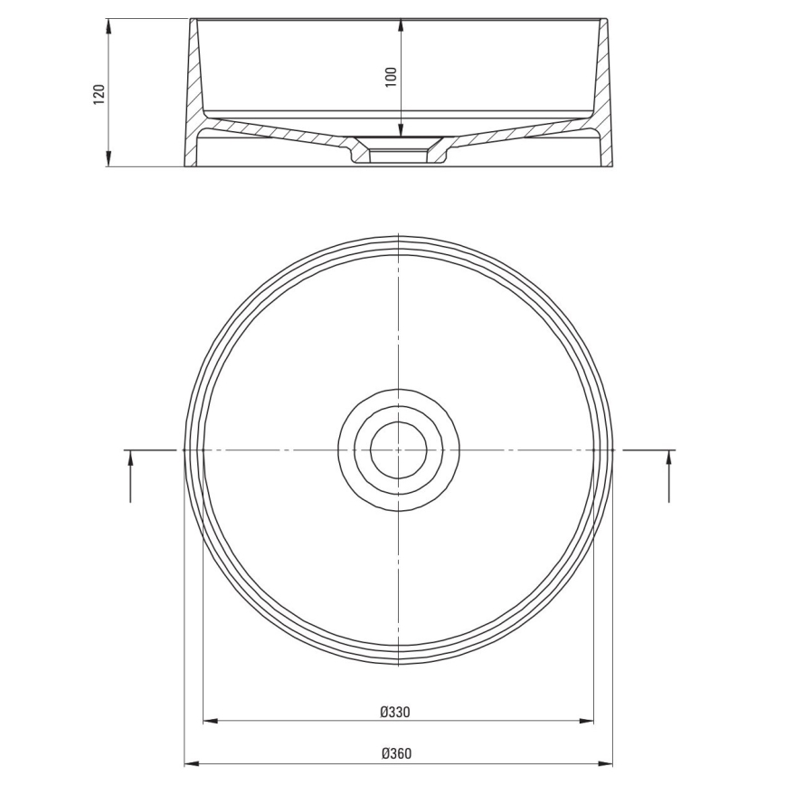 Deante CQS_SU4S - Umywalka nablatowa SILIA Ø 36 cm granit / szary metaliczny