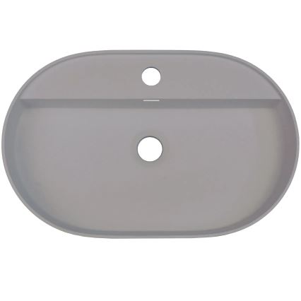 Deante CQS_SU6B - Umywalka nablatowa z otworem na baterię SILIA 35x55cm granit/metaliczny szary