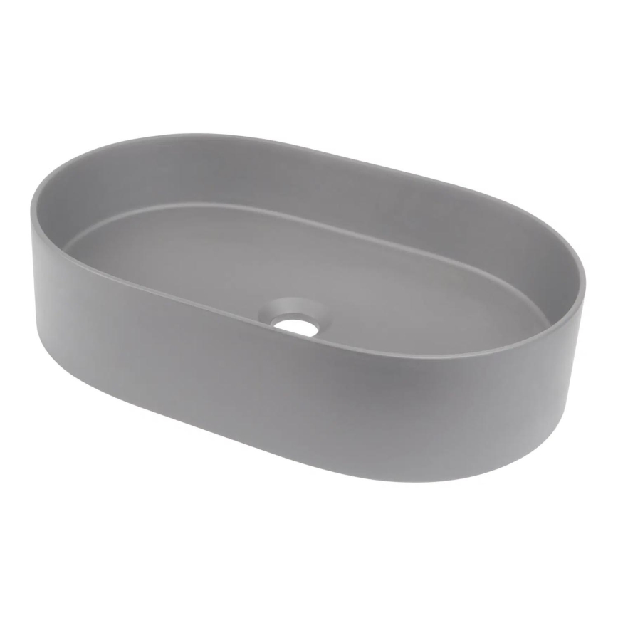 Deante CQS_SU6S - Umywalka nablatowa SILIA 35x55 cm granit/metaliczny szary