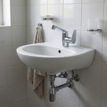 Deante - Umywalka wisząca JASMIN 45,7x36,4 + bateria umywalkowa LEMON