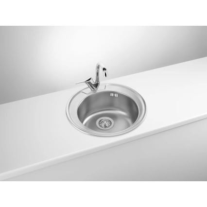 Deante ZHC_0813 - Zlew kuchenny TWIST śr. 49 cm satyna