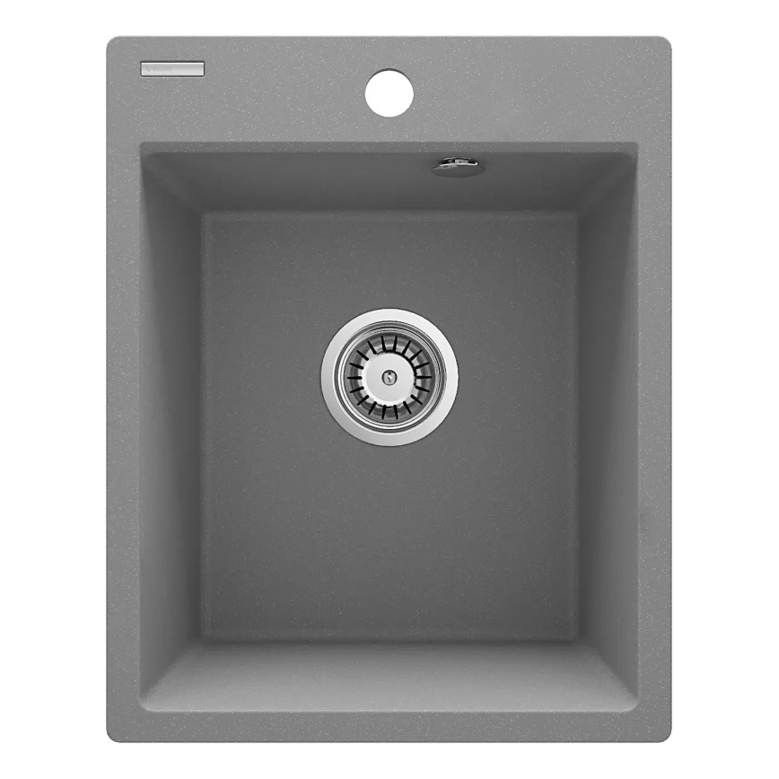 Deante ZRC_S103 - Zlew kuchenny CORIO 50x40 cm granit/metaliczny szary