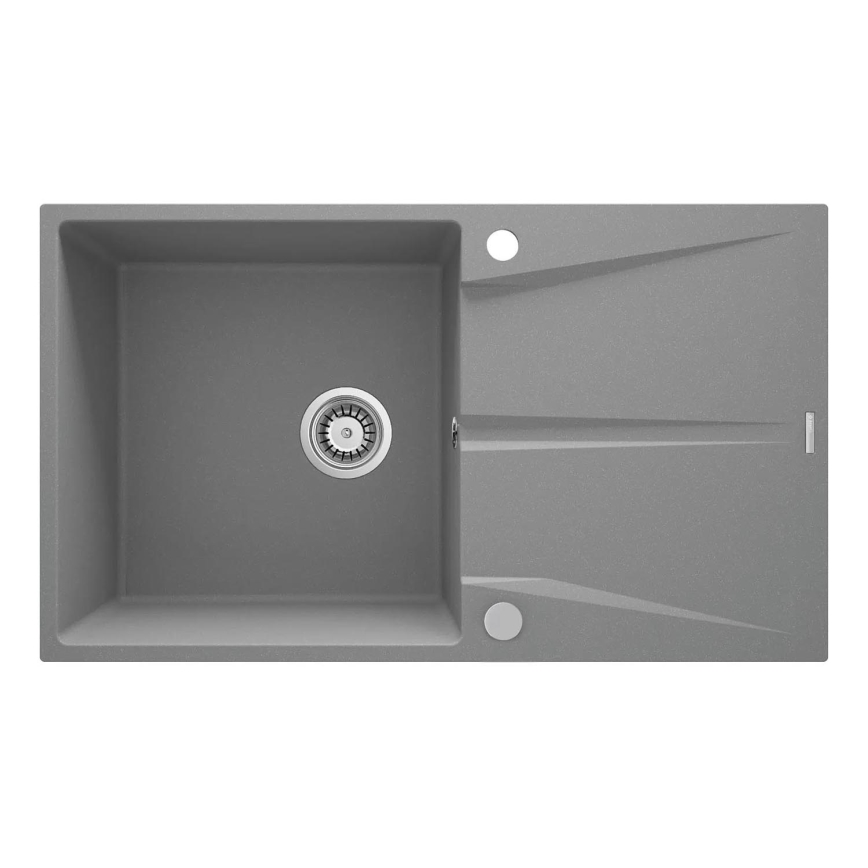 Deante ZRC_S11A - Zlew kuchenny CORIO 50x86 cm granit/metaliczny szary