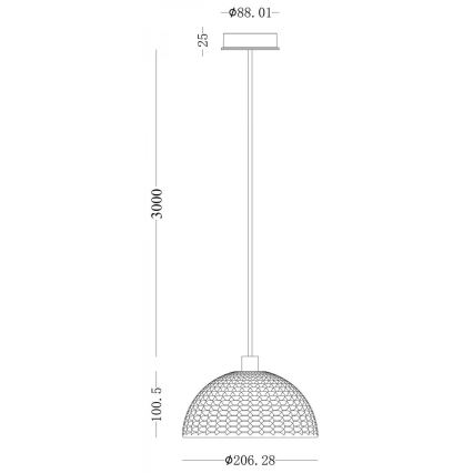 Deko-Light 342142 - Żyrandol na lince BASKET 1xE27/40W/230V śr. 20 cm