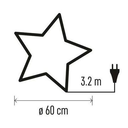 Dekoracja bożonarodzeniowa 1xE14/25W/230V śr. 60 cm złota