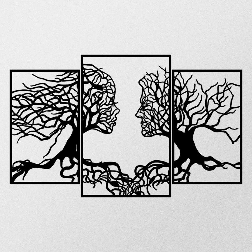 Dekoracja ścienna 116x71 cm drzewo życia metal