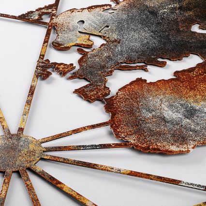 Dekoracja ścienna 120x60 cm mapa świata metal