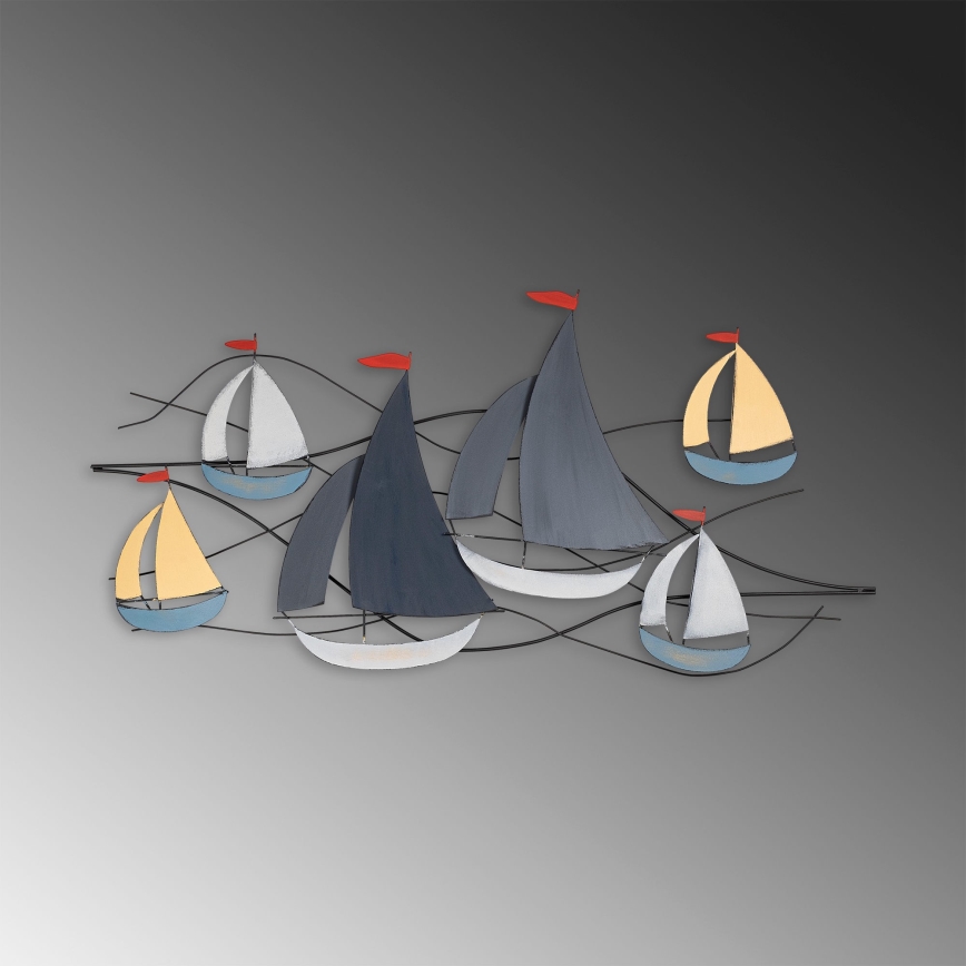 Dekoracja ścienna 120x60 cm Żaglówka metal