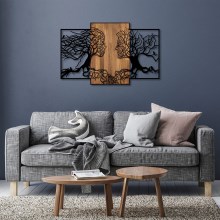 Dekoracja ścienna 125x79 cm drzewo życia drewno/metal