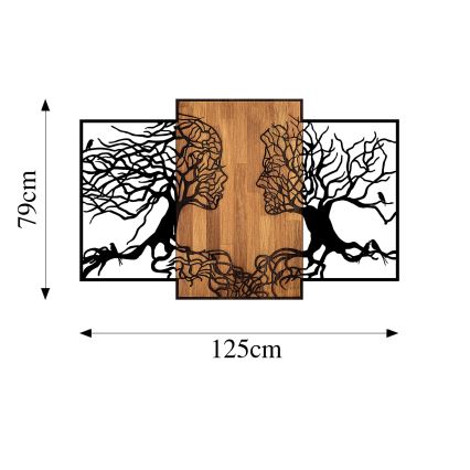 Dekoracja ścienna 125x79 cm drzewo życia drewno/metal