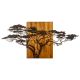 Dekoracja ścienna 144x70 cm drzewo drewno/metal