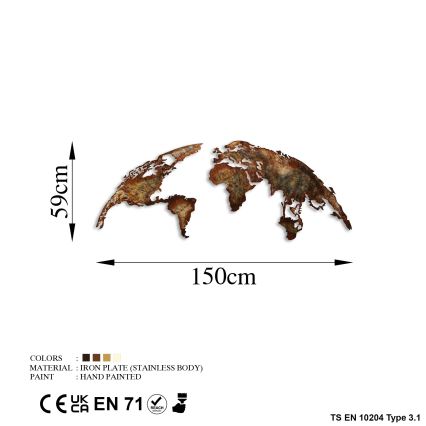 Dekoracja ścienna 2 szt 150x59 planeta metal