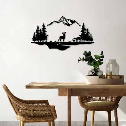 Dekoracja ścienna 2ks 70x38 cm jeleń metal/czarny