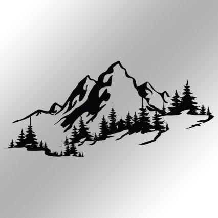 Dekoracja ścienna 30x67 cm góry metal