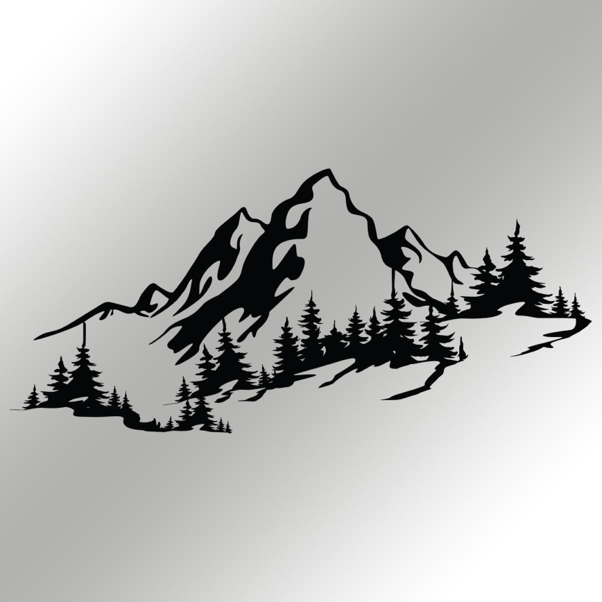 Dekoracja ścienna 30x67 cm góry metal