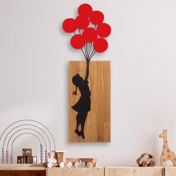 Dekoracja ścienna 34x99 cm grill drewno/metal