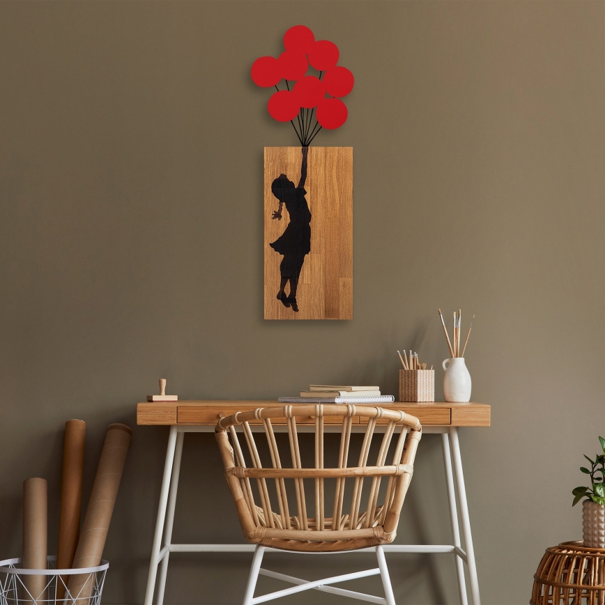 Dekoracja ścienna 34x99 cm grill drewno/metal