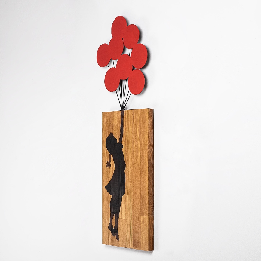 Dekoracja ścienna 34x99 cm grill drewno/metal