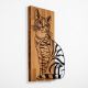 Dekoracja ścienna 38x58 cm kot drewno/metal