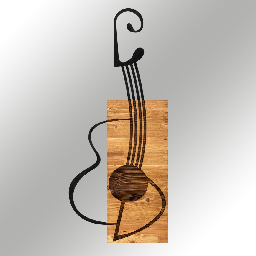 Dekoracja ścienna 39x93 cm gitara drewno/metal