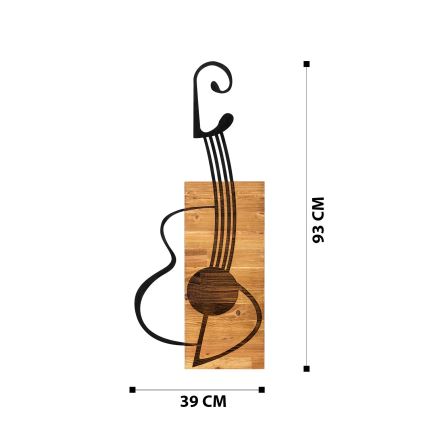 Dekoracja ścienna 39x93 cm gitara drewno/metal