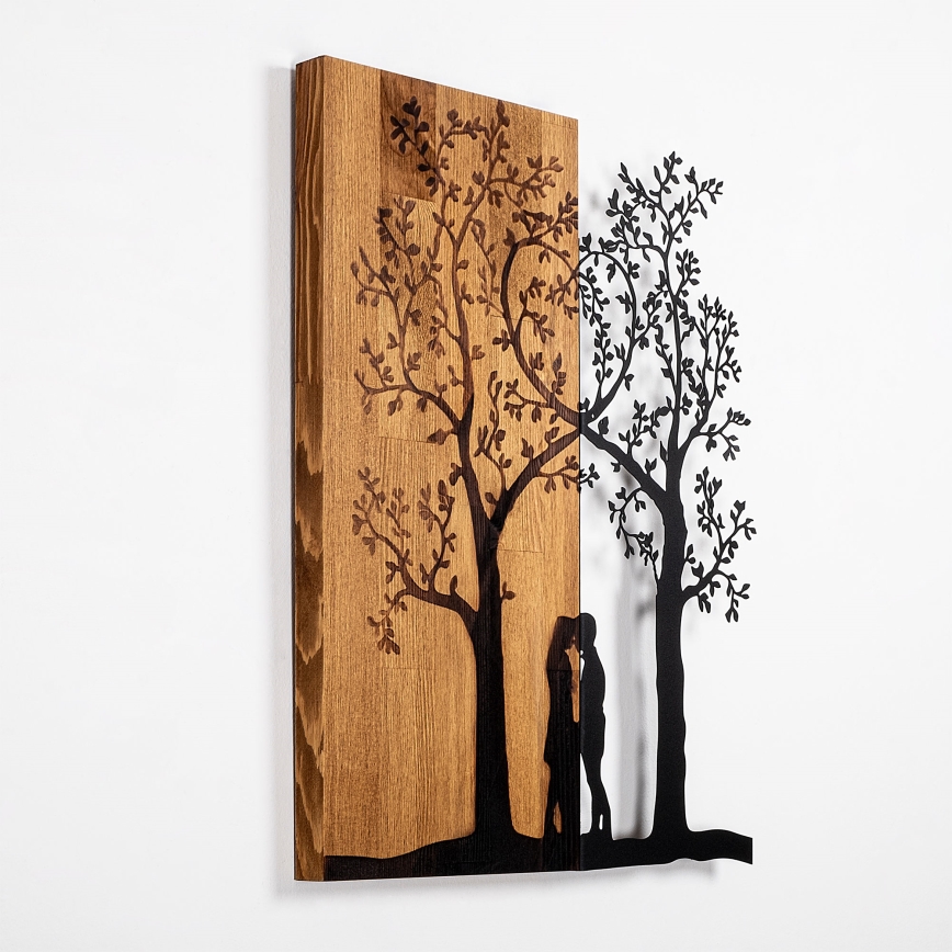 Dekoracja ścienna 45x58 cm drzewa drewno/metal
