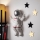 Dekoracja ścienna 47x35 cm astronaut srebrny