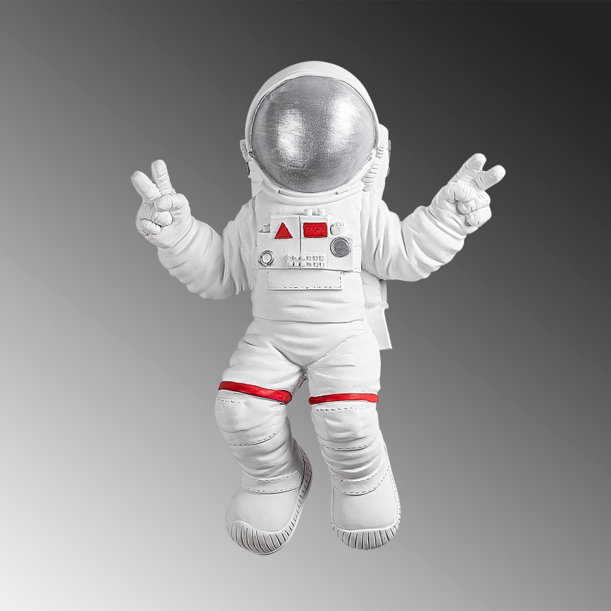 Dekoracja ścienna 47x35 cm astronaut srebrny