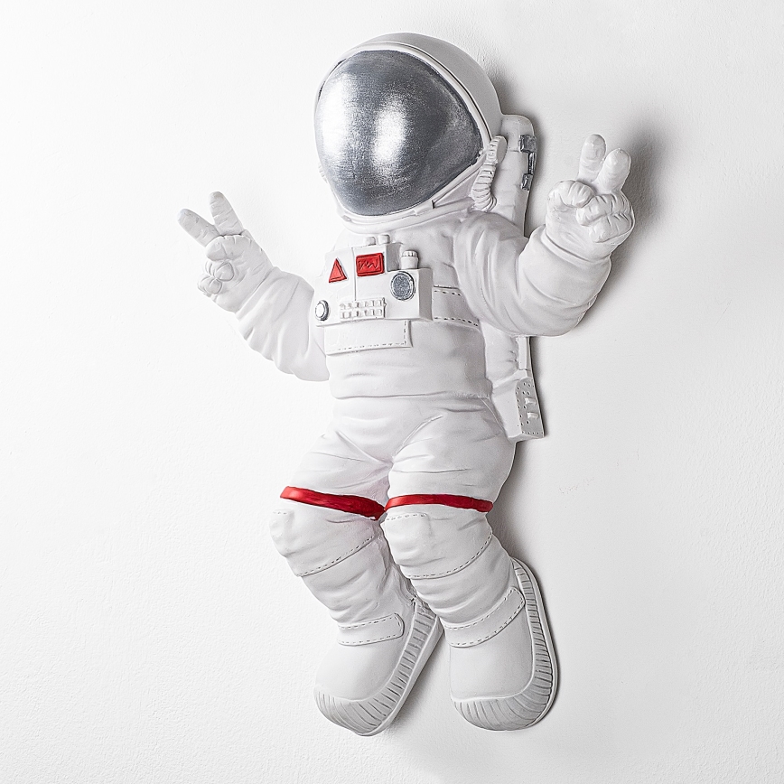 Dekoracja ścienna 47x35 cm astronaut srebrny