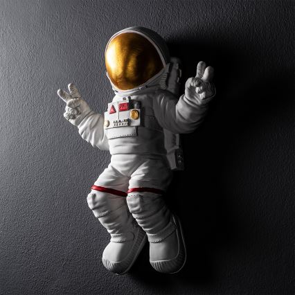 Dekoracja ścienna 47x35 cm astronaut złoty
