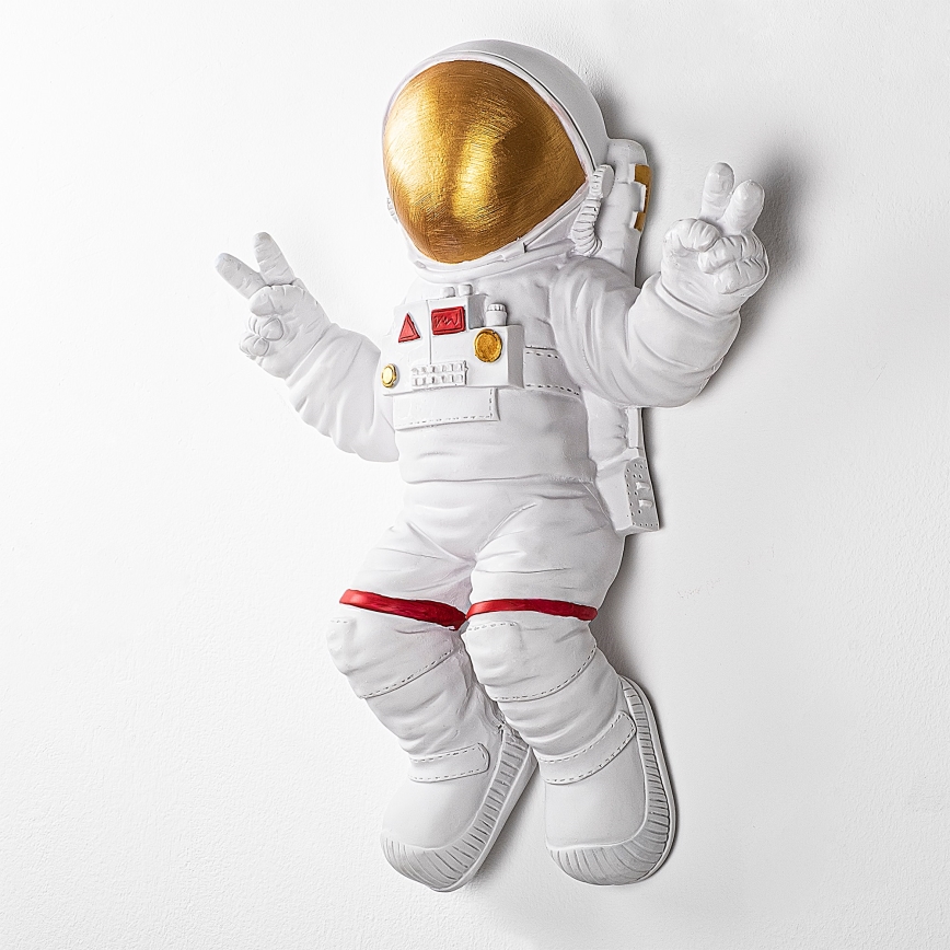Dekoracja ścienna 47x35 cm astronaut złoty