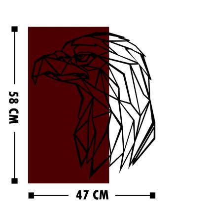 Dekoracja ścienna 47x58 cm orzeł drewno/metal