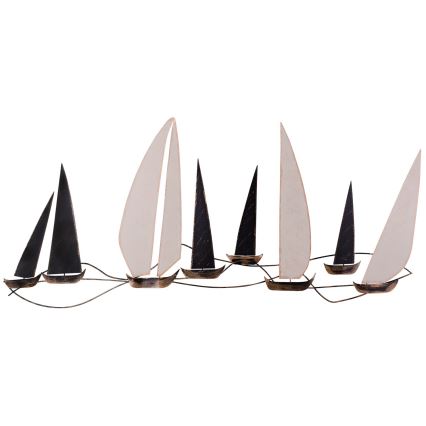 Dekoracja ścienna 52x117 cm żaglówka metalowa
