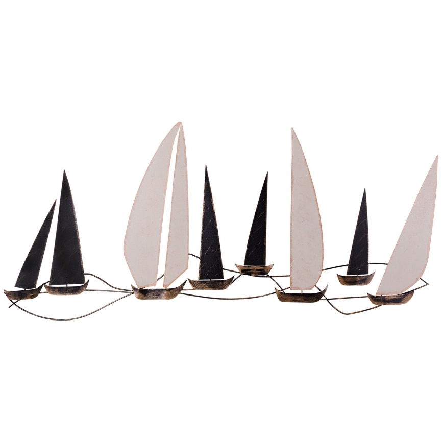 Dekoracja ścienna 52x117 cm żaglówka metalowa