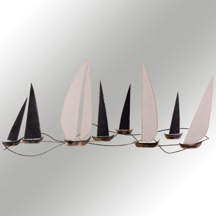 Dekoracja ścienna 52x117 cm żaglówka metalowa