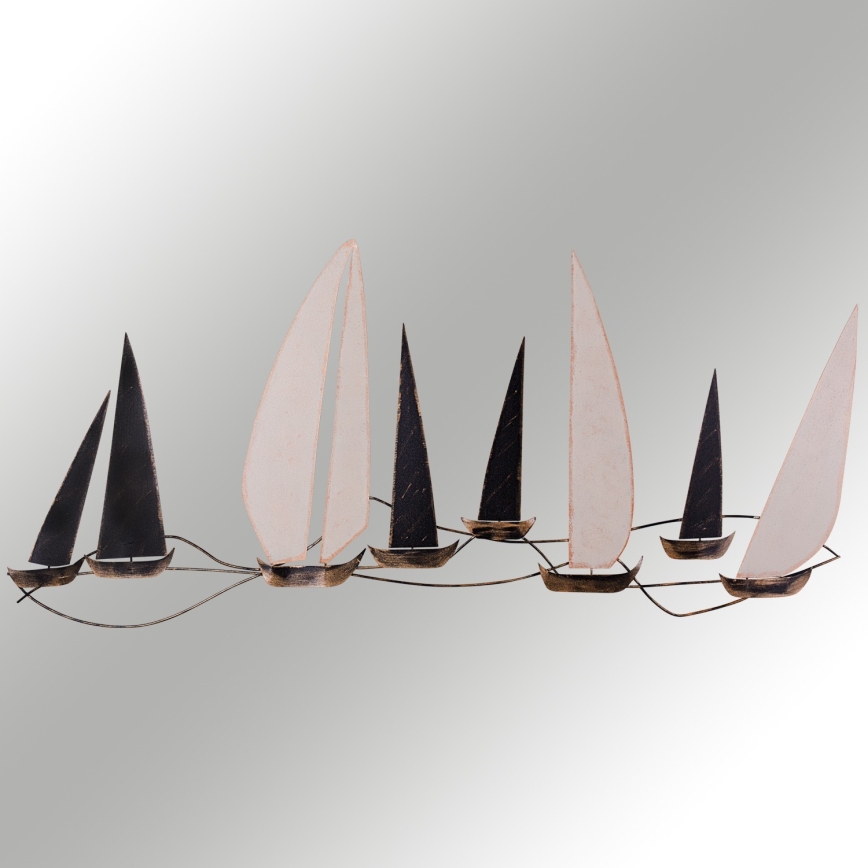 Dekoracja ścienna 52x117 cm żaglówka metalowa